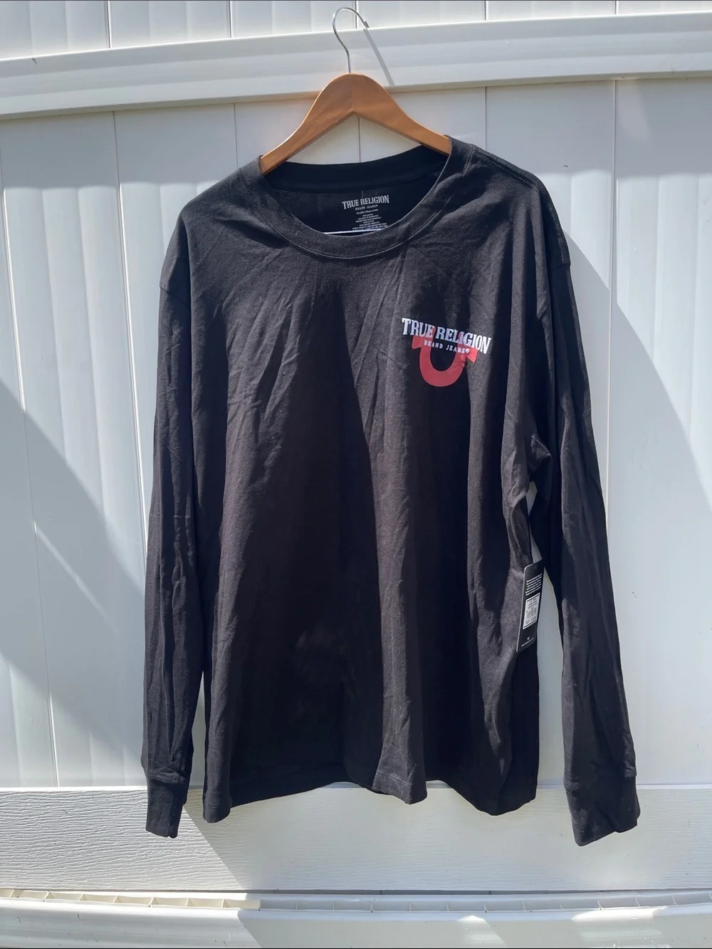 Men's True Religion - Scattered Graphics Long Sleeve Black Tee XXXL